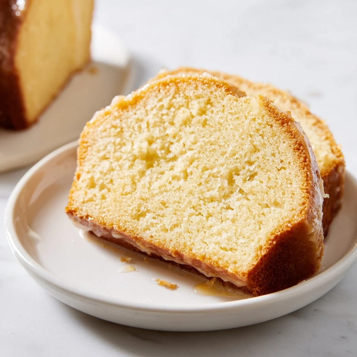 Freshly baked honey pound cake, boasting a moist, tender crumb and aromatic honey flavor, perfect!