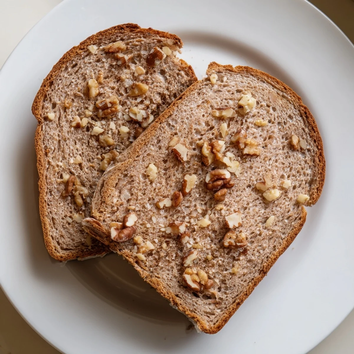 Freshly baked Nutty Whole Wheat Loaf Bread, soft inside and loaded with delicious roasted nuts.