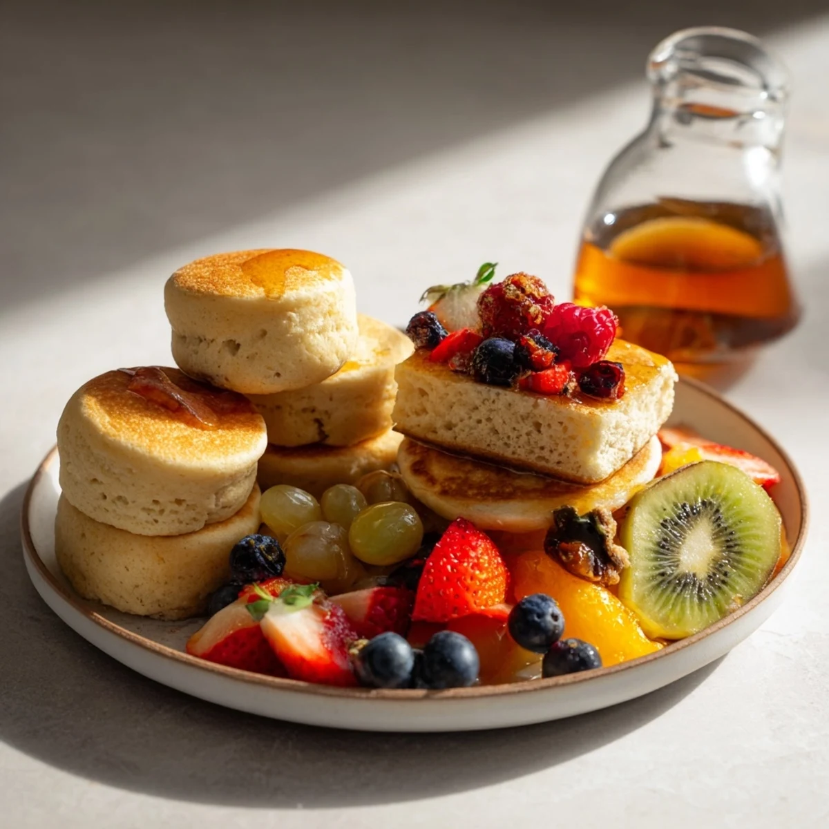 This Breakfast Brunch Board Bliss shows a delightful spread of mini scones next to bright berries for guests.
