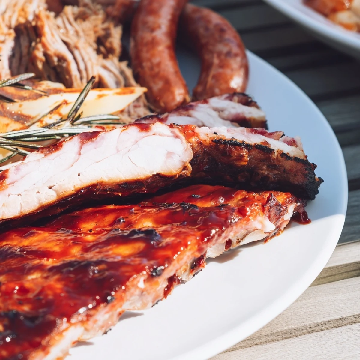 A beautifully arranged Smoky BBQ & Bourbon Companion charcuterie board, ready for sharing.