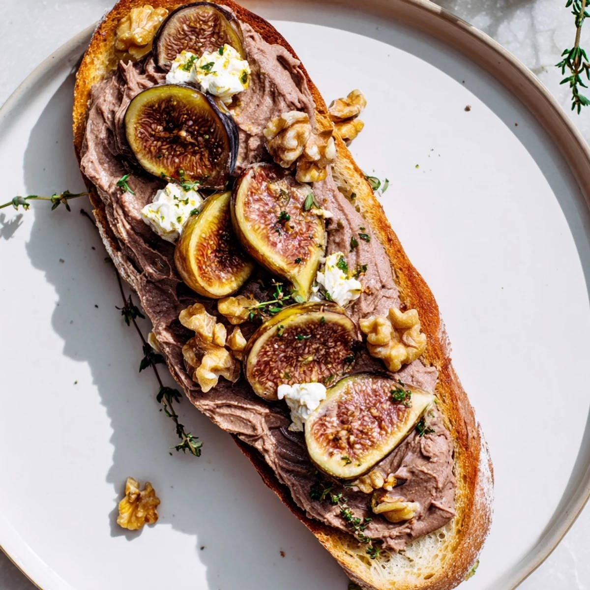 Imagine the Royal Tapestry: a stunning appetizer featuring savory pâté, sweet figs, and toasted walnuts.