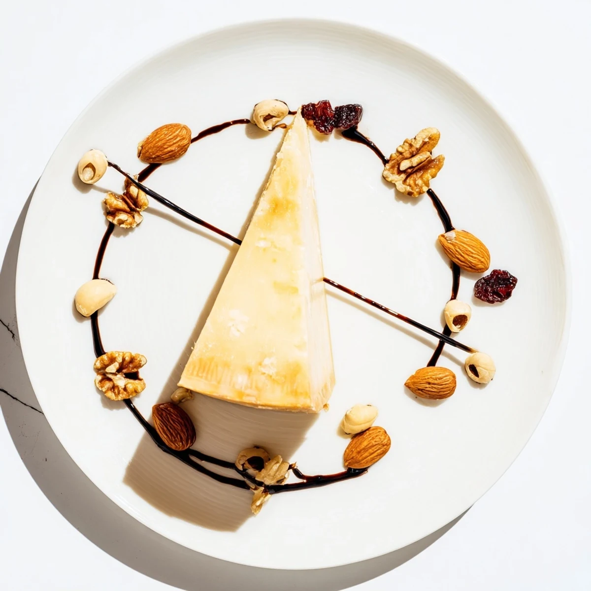 The Sundial cheese platter, features a hard cheese sundial with a delicious nut clock face.