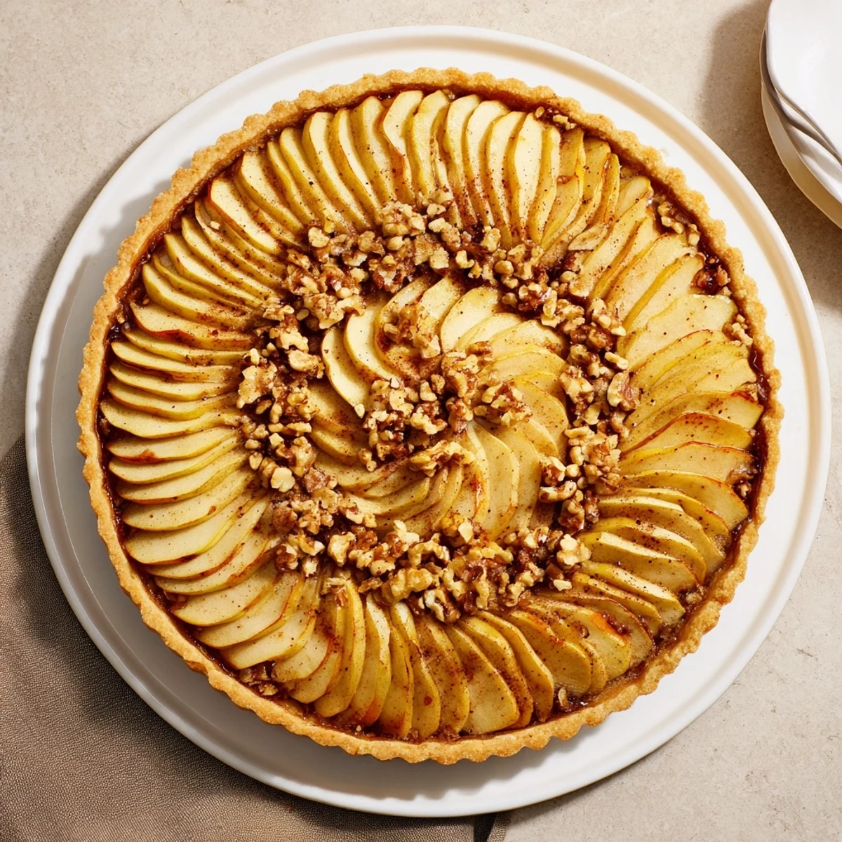 A warm, fragrant Orchard lattice pie, baked with a stunning apple and honey filling.