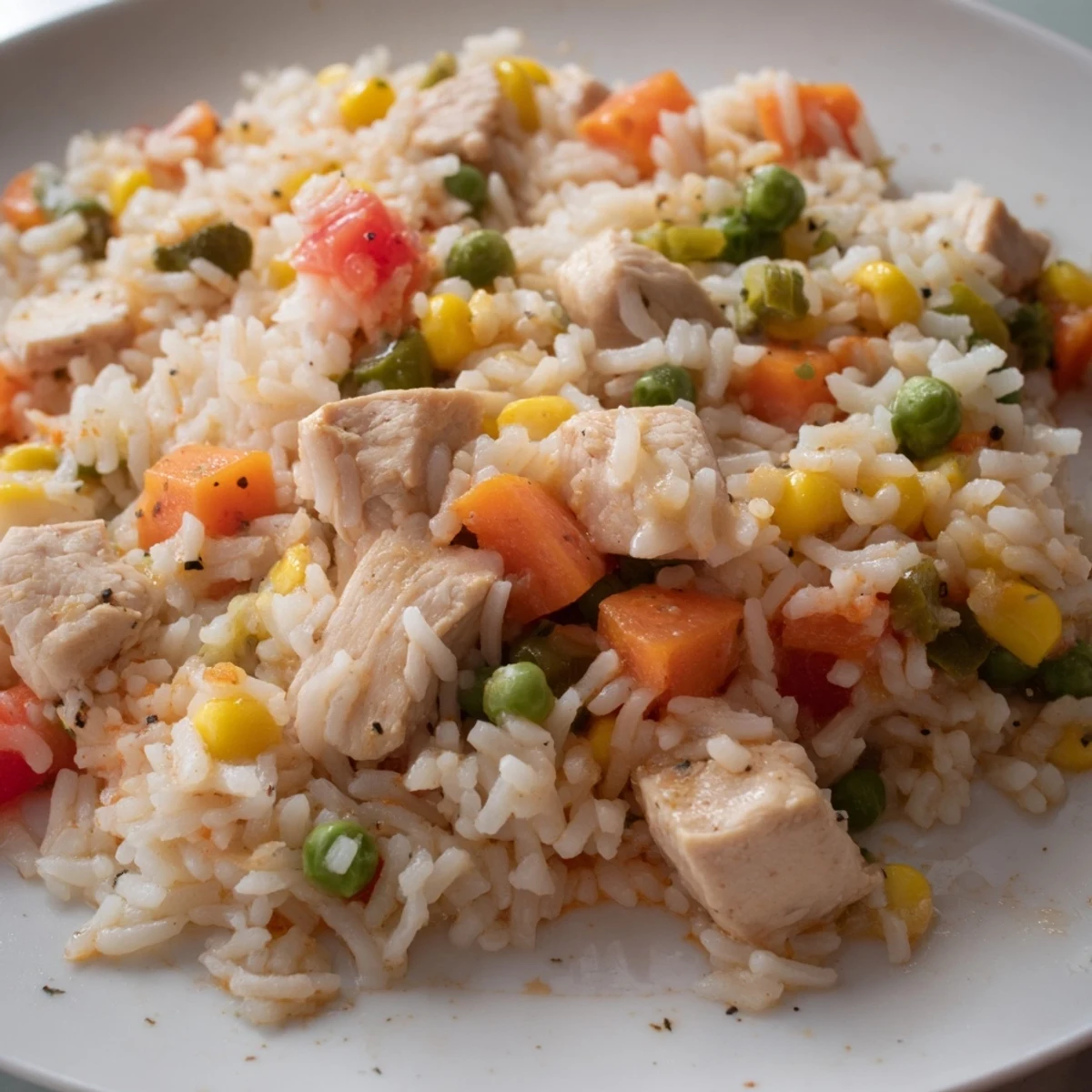 Image: One-Pot Chicken and Rice that is steaming