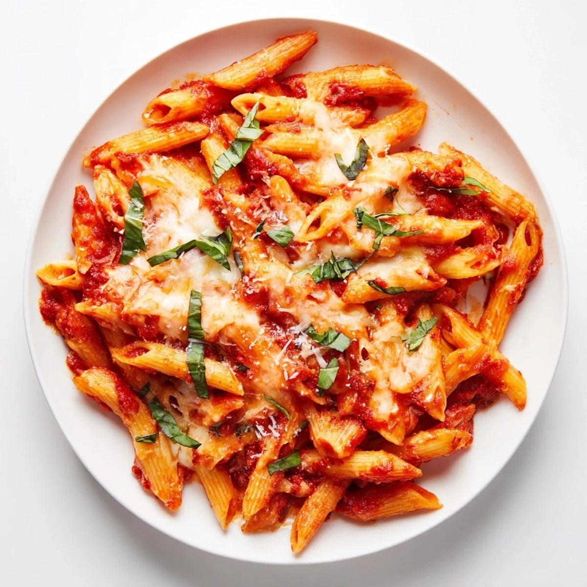 Delicious Baked Penne Arrabbiata, a comforting baked pasta dish with a crispy, cheesy top.