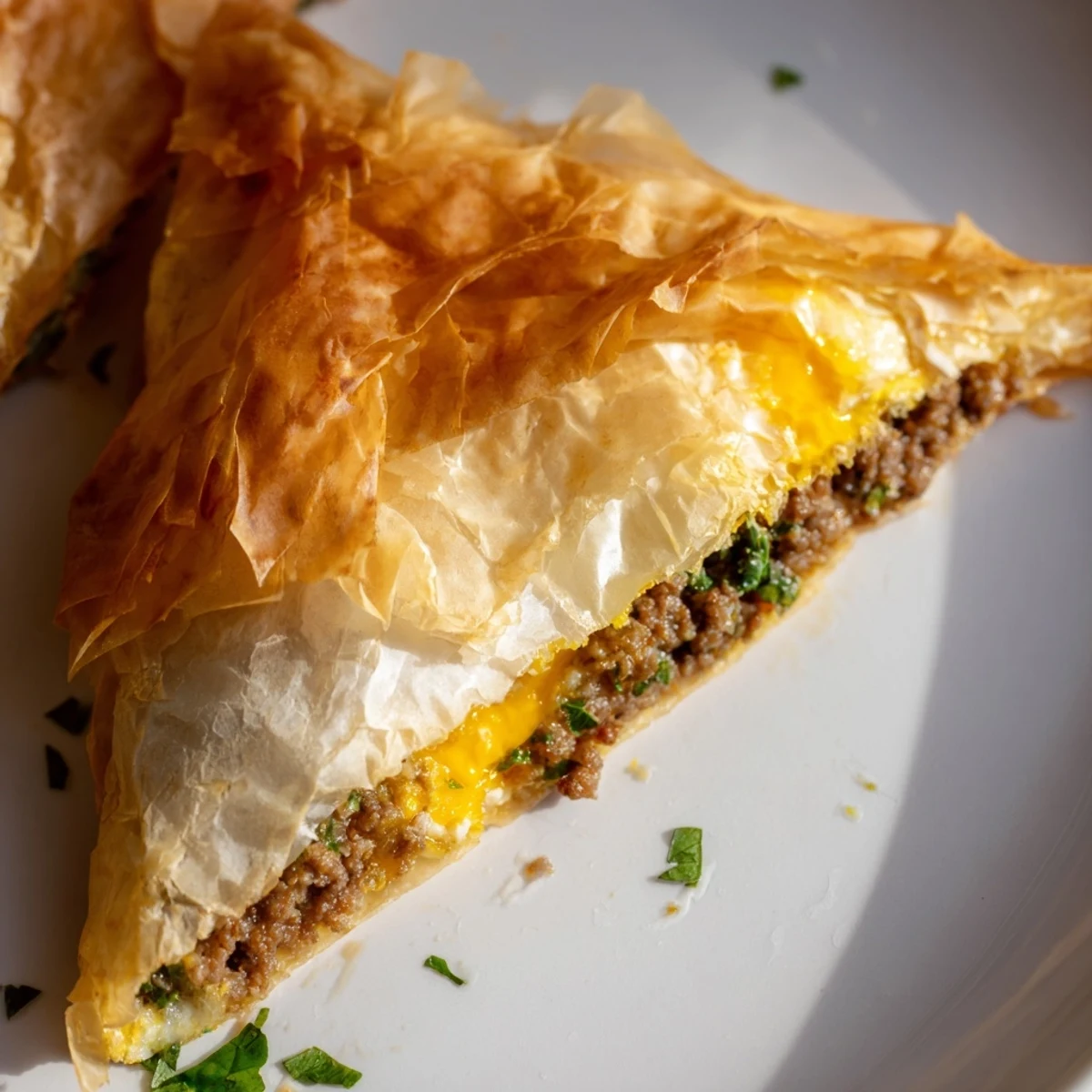 Enjoy a delicious Tunisian brik – a fried pastry with a satisfyingly crispy exterior and flavorful ingredients.