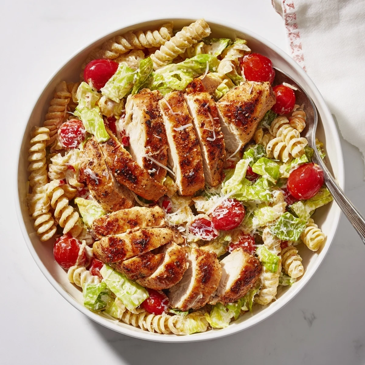 Spicy Chicken Caesar Pasta
