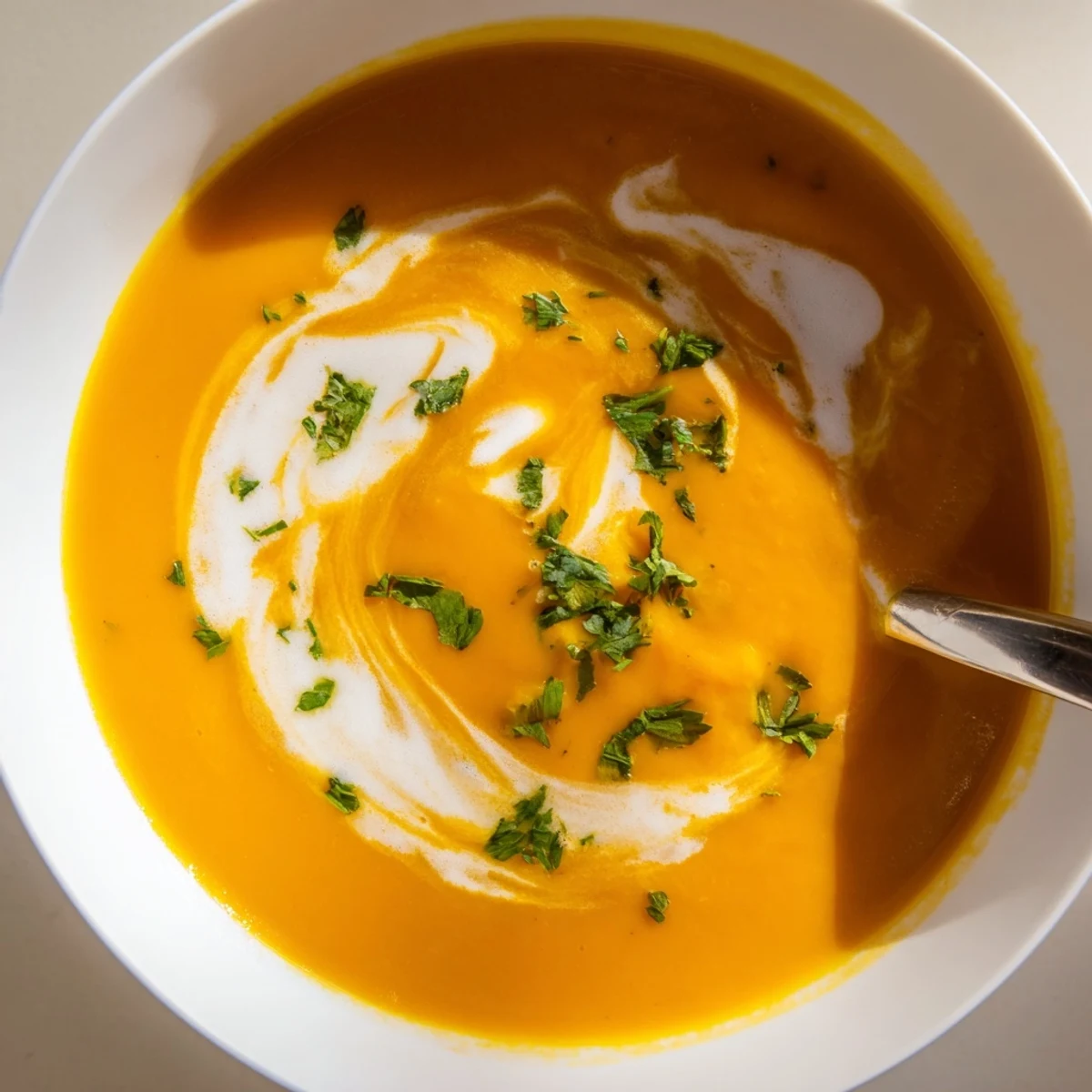 Creamy, golden Carrot Ginger Soup simmered in a pot, showcasing the velvety texture from blended carrots and zesty ginger.