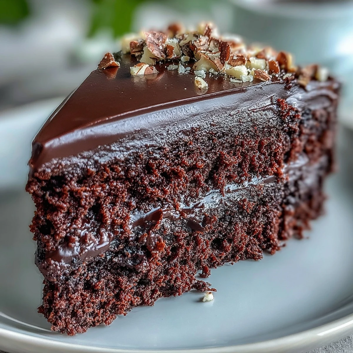 Chocolate Celebration Cake on a platter, layered with rich ganache and praline, served with espresso for an elegant party.