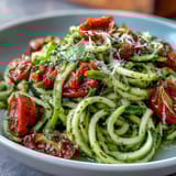 Zucchini Noodles Pesto Tomatoes