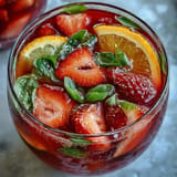 Strawberry Basil Sangria Mocktail