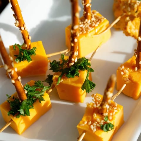 Cheddar Cubes Pretzel Sparklers