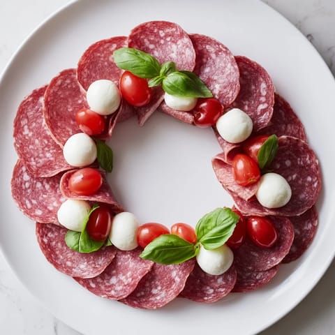 Folded Salami Wreath Art