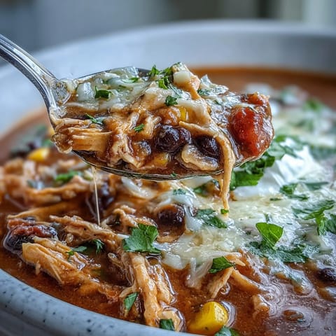 Instant Pot Chicken Tortilla Soup topped with cheese and sour cream served with lime wedges.
