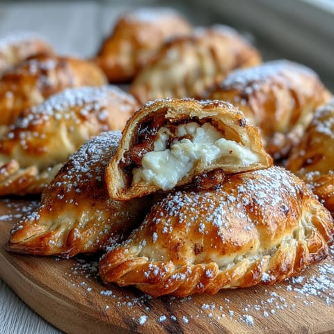 Freshly baked Guava and Cheese Empanadas served warm on a plate, perfect for a sweet dessert.