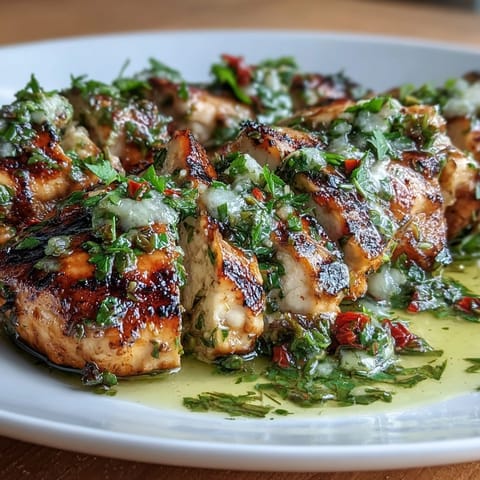 Wholesome chimichurri grilled chicken bowl featuring tender chicken, sautéed greens, roasted garlic, and a tangy garlic sauce drizzle.