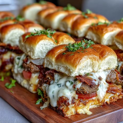 Delicious Derby Day Hot Brown Sliders with turkey, bacon, and creamy Mornay sauce baked to golden perfection on soft rolls.