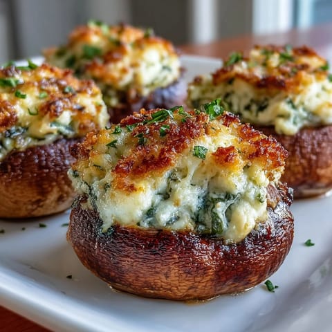 Spinach Ricotta Stuffed Mushrooms