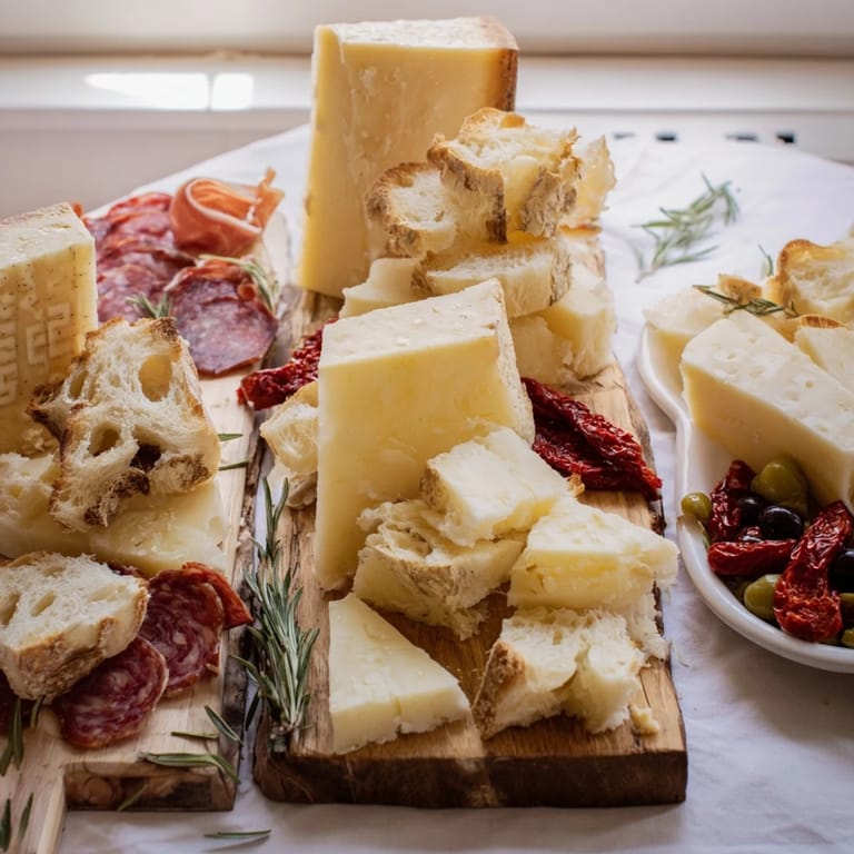 Imagine a close-up of this Rustic Italian Farmhouse Board brimming with olives, meats, and cheese.