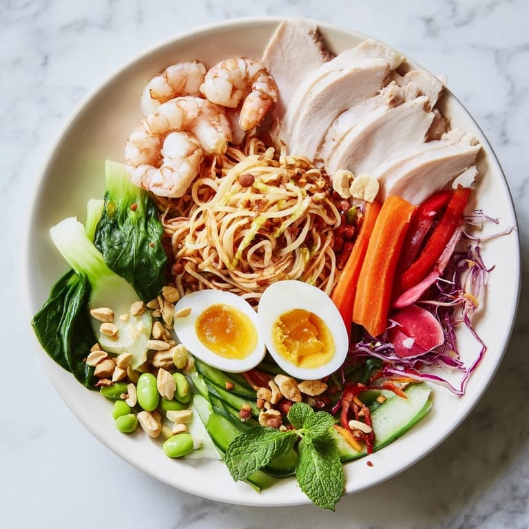 Elegant Asian Fusion Noodle Bowl Board: imagine a beautifully arranged platter with silky noodles and delicious protein options.