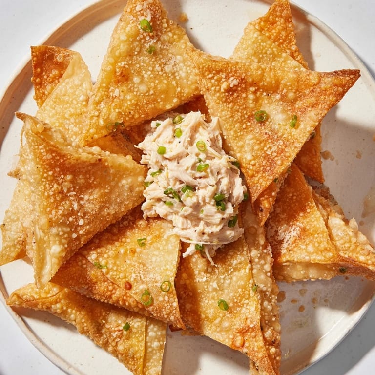 Close-up of freshly cooked Air Fryer Lumpia Chips, crunchy and delicious, ready to be enjoyed.