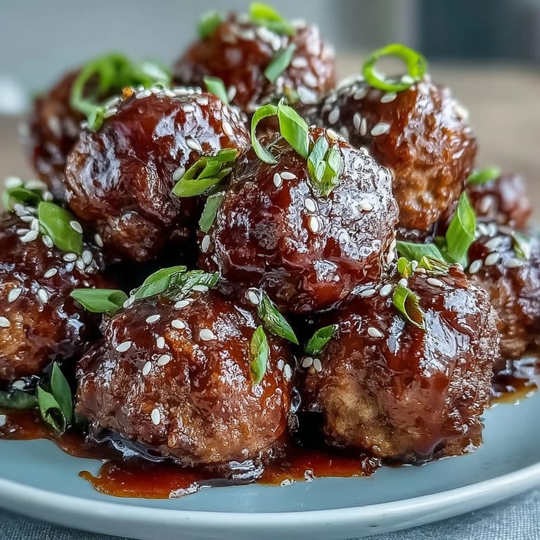 Tender frozen meatballs coated in a sweet and sour glaze with peach preserves, perfect served over steamed rice for an effortless weeknight dinner.