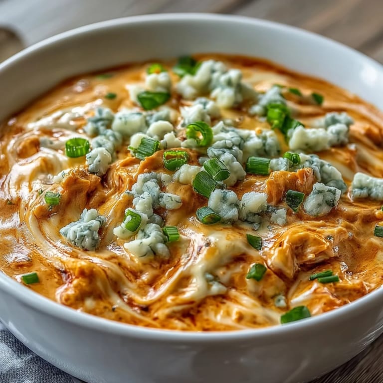 Warm and spicy Crock Pot Buffalo Chicken Dip Soup in a rustic mug, steam rising, with a drizzle of buffalo sauce.