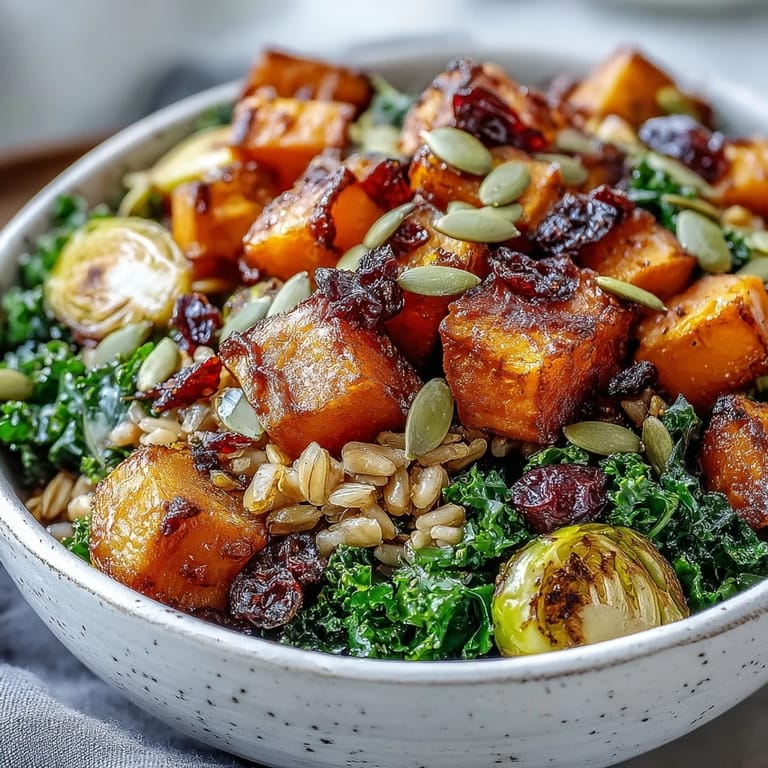 Cozy Fall Vegetable Bowl served with fresh kale and golden apple slices