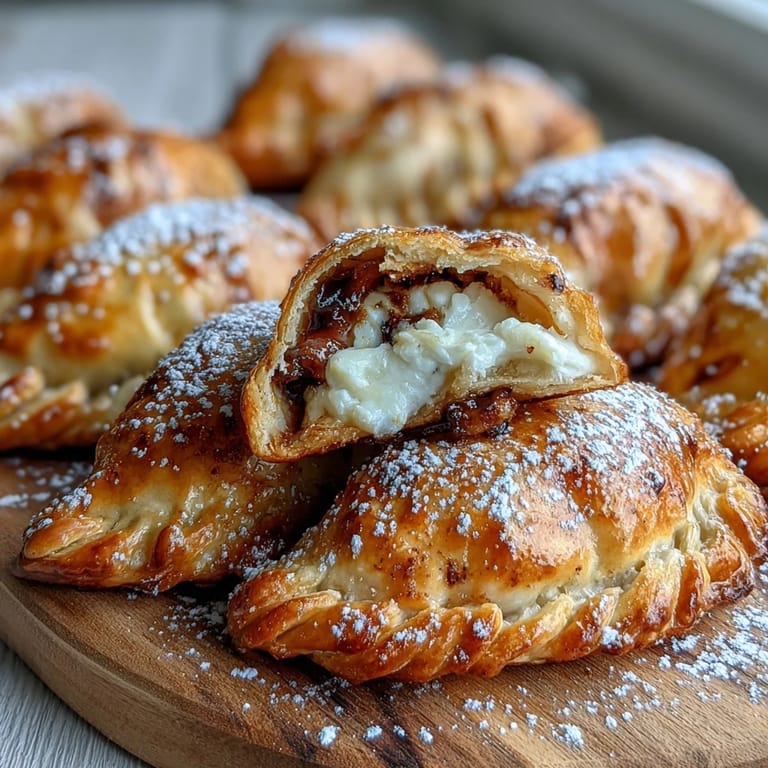 Freshly baked Guava and Cheese Empanadas served warm on a plate, perfect for a sweet dessert.