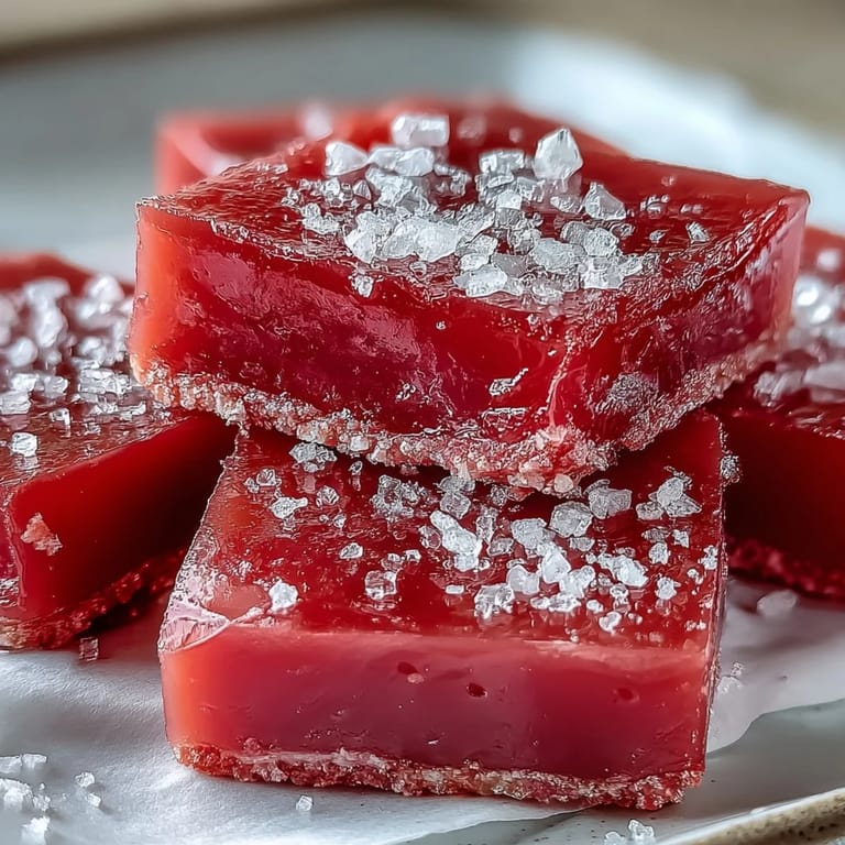 Slices of tangy guava cheese confection garnished with fresh lime zest for a bright, tropical flavor.