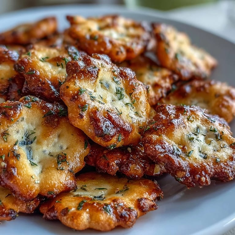 Homemade Ranch Oyster Crackers coated in herbs and spices, arranged in a bowl for snacking at parties.