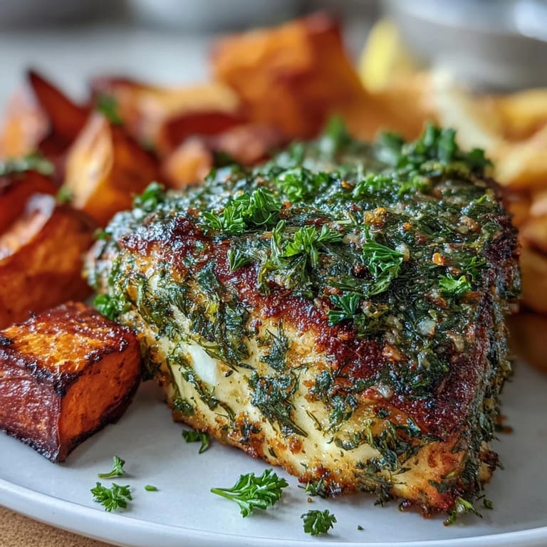 Fragrant herb-crusted chicken and golden root vegetables create a wholesome, gluten-free sheet pan meal perfect for weeknights.
