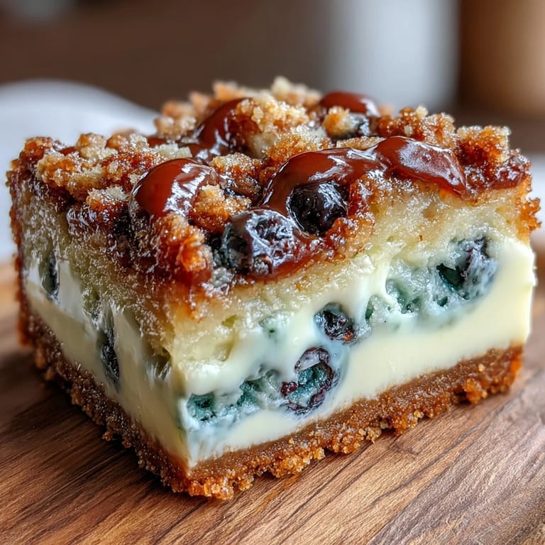 Homemade blondies featuring sweet white chocolate and fresh blueberries, baked to golden perfection and ready to enjoy.