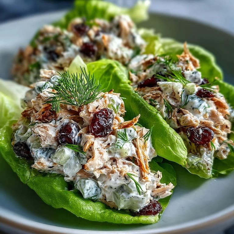 Light and refreshing Greek Yogurt Chicken Salad Lettuce Wraps featuring tender chicken, sweet grapes, and crunchy celery in creamy yogurt dressing.  