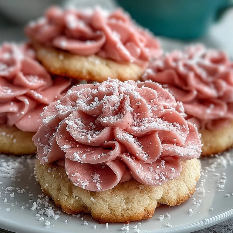 Delicate sugar cookies in bloom, each hand-iced with pastel colors for a charming floral dessert presentation.
