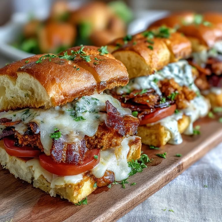 Gourmet Hot Brown Sliders featuring layers of sliced turkey, crispy bacon, tomatoes, and rich cheese sauce, perfect for Derby celebrations.