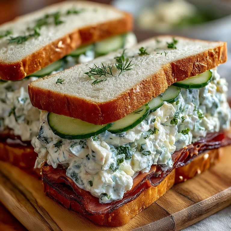 Colorful finger sandwiches featuring cucumber, egg salad, and ham, garnished with dill and parsley for a festive Derby party.