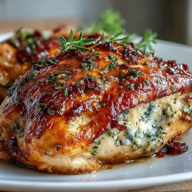 Succulent whole roast chicken basted in aromatic herb butter and preserved lemon, with crispy skin and tender, flavorful meat.