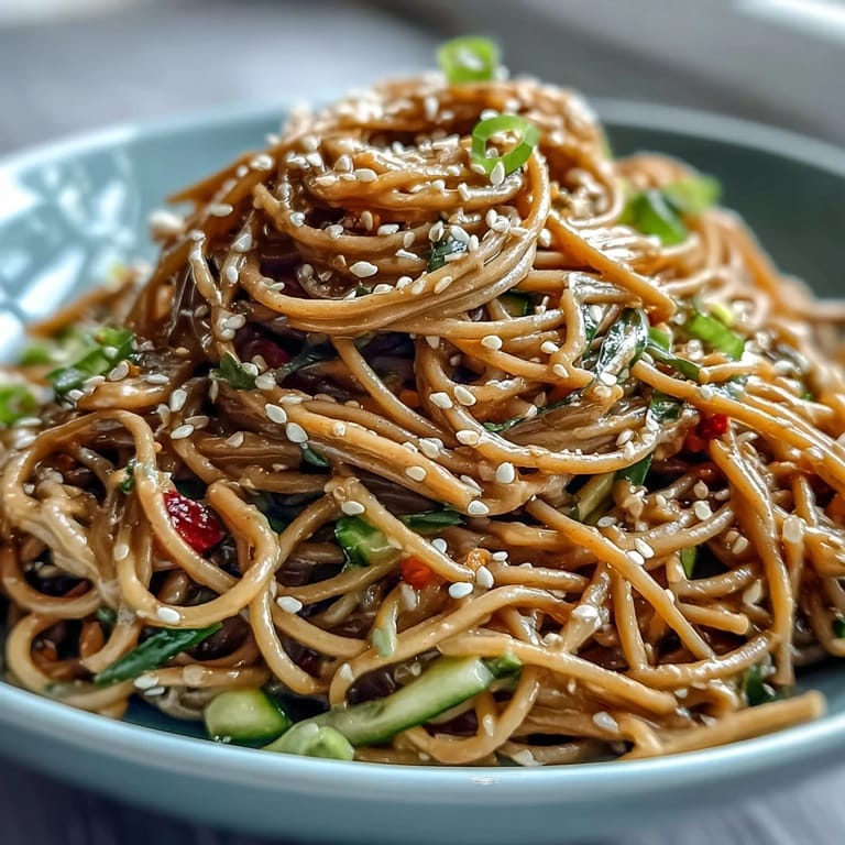 Tantalizing cold soba noodle salad, perfect chilled for summer.