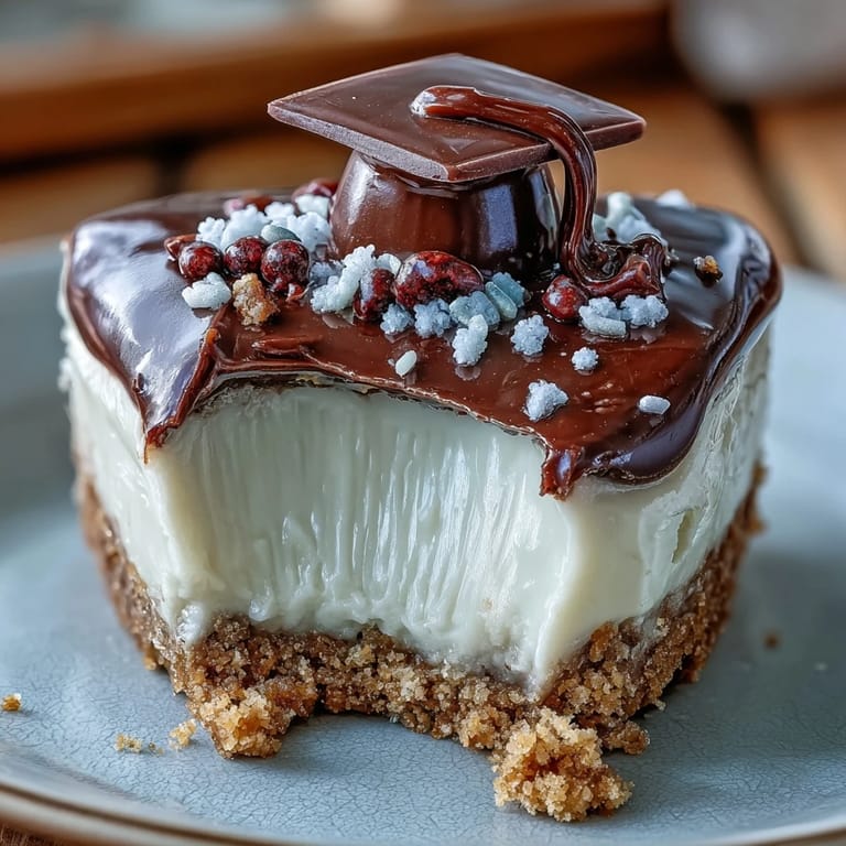 Deliciously rich Easy Graduation Cheesecake Bites, ready for delightful celebration snacking.