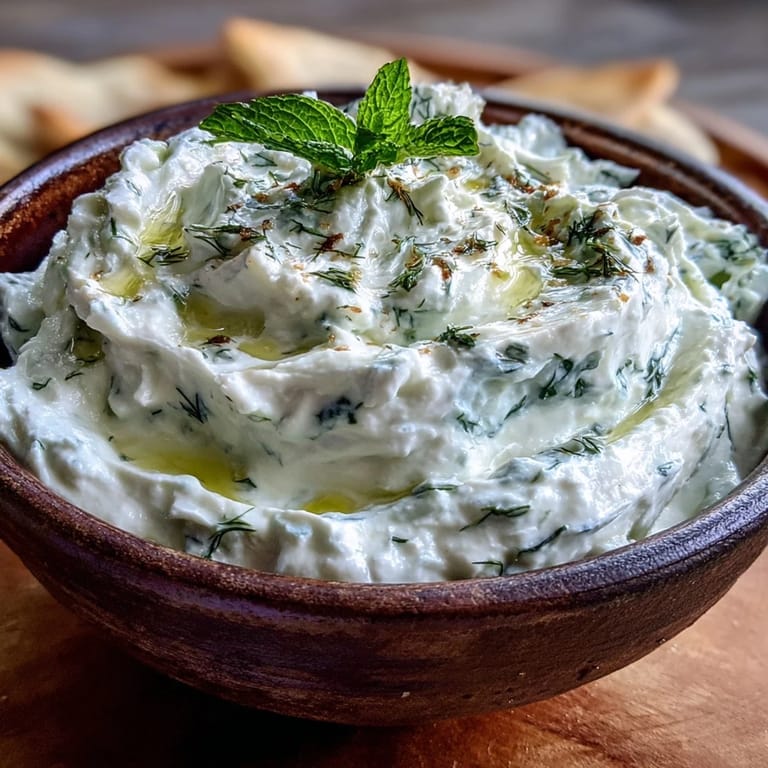 Creamy Greek Skyr Tzatziki with refreshing cucumber, a healthy, zesty, easy appetizer.