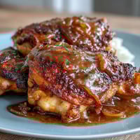 Soul Food Smothered Chicken with Onion Gravy: golden fried chicken pieces simmered in a savory, caramelized onion gravy.
