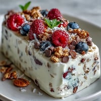 Frozen Yogurt Bark with Berries and Granola, a colorful and refreshing summer treat with creamy yogurt and crunchy toppings.