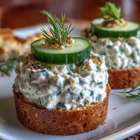 Derby Day Benedictine Cucumber Canapés: creamy, green spread on toasted bread.