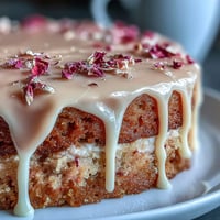 Elegant rosé velvet cake with a glistening gold drip, perfect for celebrations.